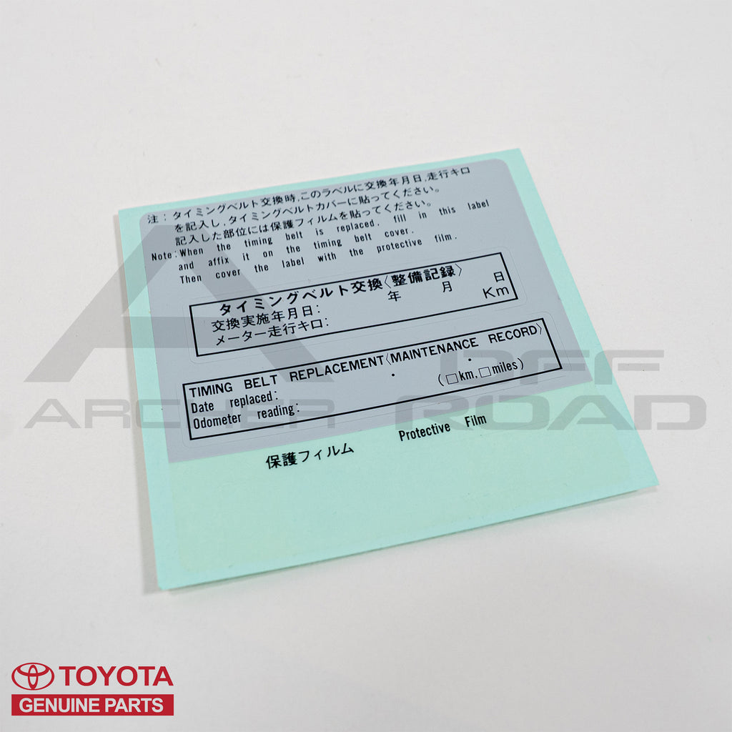 OEM Toyota Timing Belt Change Decal