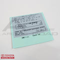OEM Toyota Timing Belt Change Decal