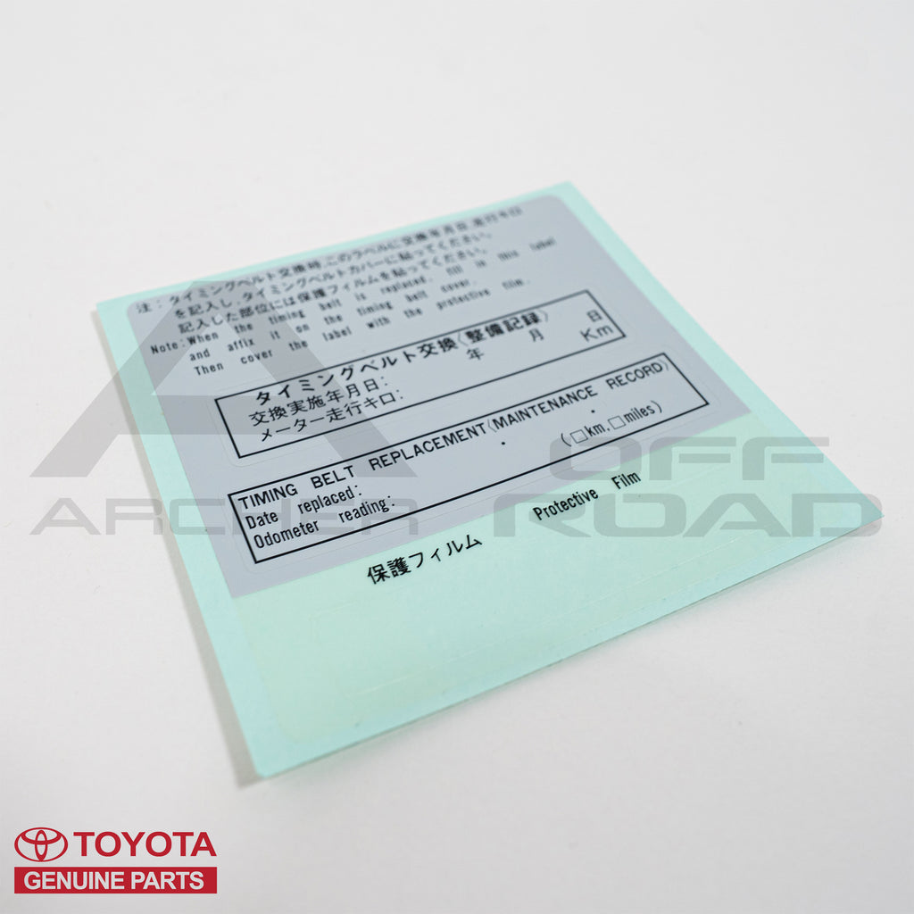 OEM Toyota Timing Belt Change Decal